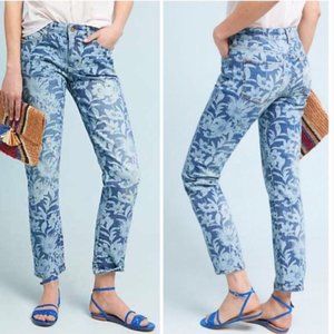 Pilcro by Anthropologie Slim Boyfriend Jeans Floral Pattern 25